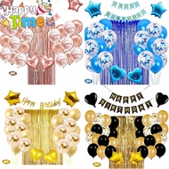 Happy Time 27Pcs/set Rose Gold Birthday Set Party Supplies Happy Birthday Decorations Set Balloons R