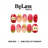 [ByLaw. Nails] Press On Nails Strawberry Apple Cat Cute | Fake Nails 3D | Cute False Nails | Korean 