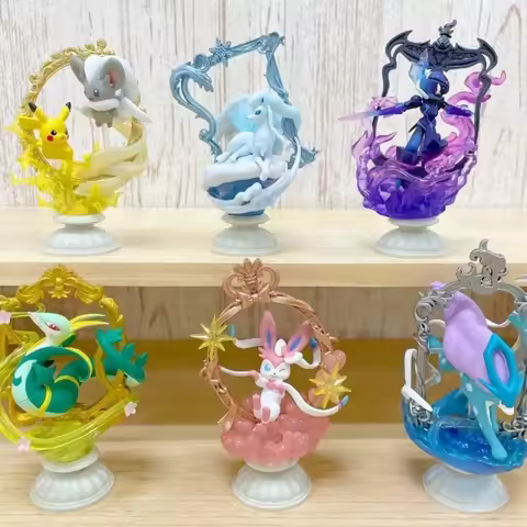 Genuine Re-Ment Pokemon Figures Decorative Frame Collection Alolan Ninetales Ceruledge Serperior Pik