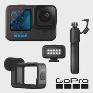 【GoPro】HERO 11 Black 創作者套組 (HERO11單機+燈光模組+媒體模組+Volta電池握把/腳架)-[正成公司貨]