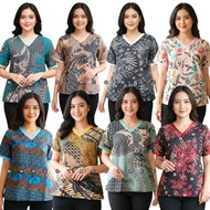 Super Jumbo Women's Short Sleeve Batik Top ML XL XXL 3XL 4XL 5XL 6XL 7XL 8XL Latest Motif 2025