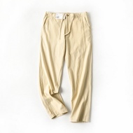 UNIQLO ของแท้ใหม่ UNIQLO U Home ส่งออกสินค้าหนึ่งหางบนฉลากผ้ายืดระบายอากาศได้ปลูกฝังคุณธรรมกางเกงขาย