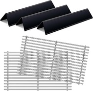 17.5" 7637 Grill Grates with 15.3” 7635 67045 Flavorizer Bars for Weber Spirit e210 ,Heat Deflector 