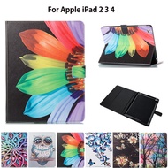 For Apple iPad 2 3 4 Case Fashion Tablet  PU Leather Flip Stand Case For iPad2 iPad3 iPad4 Cover Fun