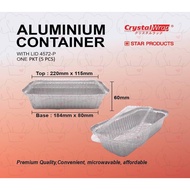 No.4572-P Aluminium Foil Tray with Cover (1 PACKET X 5 PCS)