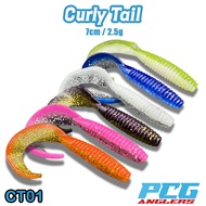 Curly Tail 7cm/2.5g Soft Plastic C-tail SP Umpan Casting Haruan Soft Bait Worm Spinning Tail Kerapu,