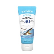 Badger Company Active Mineral Sunscreen Cream Clear Zinc SPF 30 Unscented (87 ML)