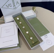 Vca Cartier Hermes Bvlgari梵克雅寶 白貝母五花手鏈