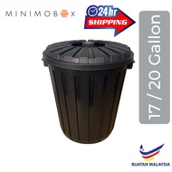 17/20 Gallon Tong Sampah Plastic Garbage Dustbin with cover Baldi 64 Liter/ 76 Liter Water Drum/ Ton