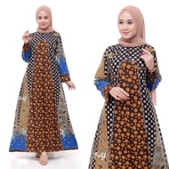 gamis batik wanita , gamis kombinasi batik, dress batik