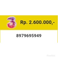 Nomor Cantik Three 10 digit Urut eskalator 08979695949 wi6