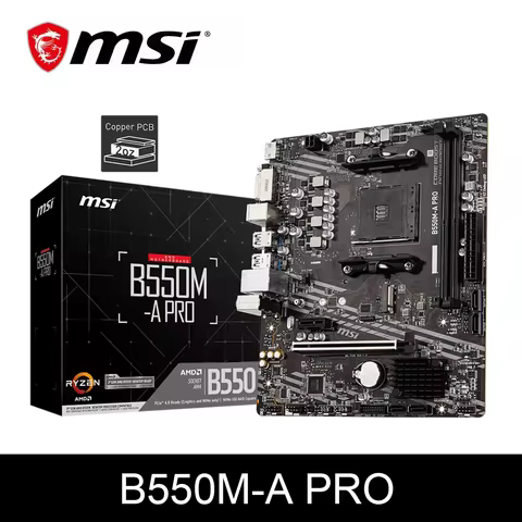 MSI B550M-A PRO AMD Gaming Motherboard AM4 DDR4 M.2 Supports Ryzen CPU R3 R5 R7 5000&3000 Series Des