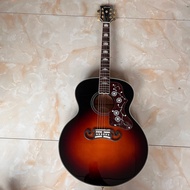 Gibson J200 Acoustic Guitar Solid Spruce Vintage Sunburst Tiger Stripe Back Professional Guitar