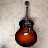 SJ200 Gibson เสือเมเปิ้ลเปลวไฟไม้สนแข็งกีตาร์โปร่งกีตาร์มืออาชีพ