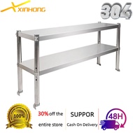 304 2-layer stainless steel workbench work table for kitchen operation table packaging table