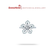 Shing Heng 9K White Gold Diamond Blossom Ring