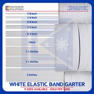 CONTAINERS.PH White Elastic Band Garter for Sewing (Sold Per Yard)