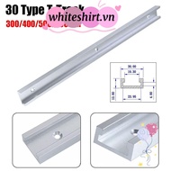 WHITESHIRT 1Pcs T-Track, Slide Guide Rail Aluminium Alloy T-Slot Track,  300-600mm 30 Type T Slider 