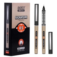 Baoke Straight Liquid Type BK111A Rollerball Pen Bullet Needle Tip Black Signature Pen Student Offic