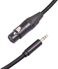 REXUS 1/8 Inch TRS Male to XLR Female Audio Interconnect Cable 6.6 Feet, 3.5mm Stereo to XLR for Spe