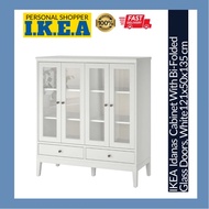 [INSTALLATION SERVICE PROVIDED] IKEA Idanas IDANÄS  Cabinet with bi-folded bi folded glass doors Door white 121x50x135cm