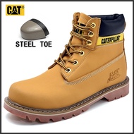 ♞Caterpillar Steel Toe High Top Boots Cat Safety Shoes Men's Leather Martin Boots Work Shoes