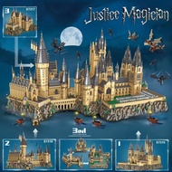 100 lego The central brand harry potter hogwarts castle courtyard fountain square big type assembled building blocks toys