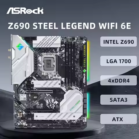 ASRock Z690 STEEL LEGEND WIFI 6E Motherboard LGA 1700 Supports i9-14900KF i7-12700K i5-12400F CPU Z6