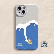 Cartoon Surfing Bear Casing For OnePlus 13T 13 12 11 10 9 Pro 9R 9 RT ACE 5 3 2 Pro 5G 4G Cute Phone
