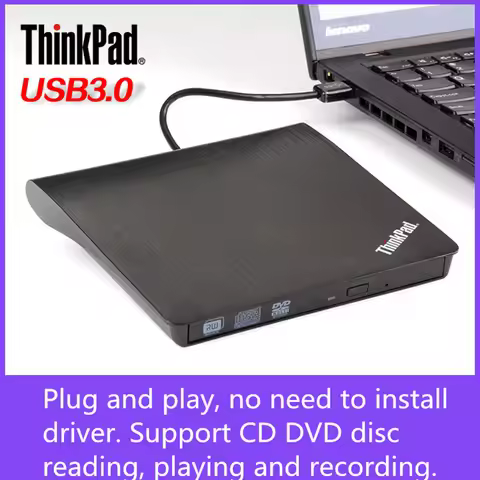 New ThinkPad USB 3.0 external DVD recorder plug and play without installation driver supports CD DVD