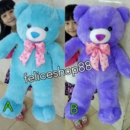 Boneka beruang teddy bear besar biru ungu hijau