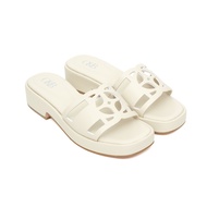 O&B รองเท้าหนังแพะส้น 1.5 นิ้ว รุ่น OANDB PLATFORM SANDALS IN UNDERCOVER CREAM-11210SG00296F_U4BEXX