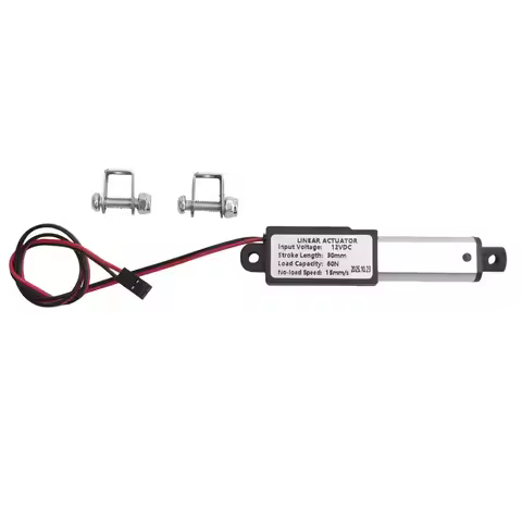 ABHU Micro Linear Actuator 1" Stroke, 60N/13.5Lb, Speed 30Mm/S Mini Electric Waterproof Actuator Mot
