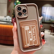 Walkman Pattern Insert Card Bag Phone Case For Redmi 14C 13C 12 13 12C 10C Turbo 3 Poco C65 M6 Redmi