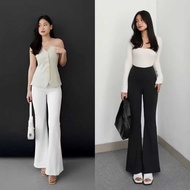 Flare Pants - Highwaist Flare Pants - Women's Semi-Cutbray Culottes