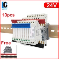 10PCS Relay DIN Rail Slim Relay Module 24V 12V 5V HF41F 250VAC 30VDC 6A Industrial Interface Relay H