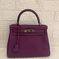 Hermes海葵紫銀釦kelly28 紫進不出✨