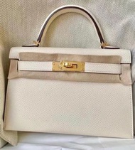 Hermes mini Kelly 2 Nata 金扣