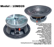 Komponen Speaker B&C 10MD26 10 inch Mid MD26