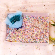 10g Rainbow Styrofoam Beads Foam Ball not including Box Slime Topping Box