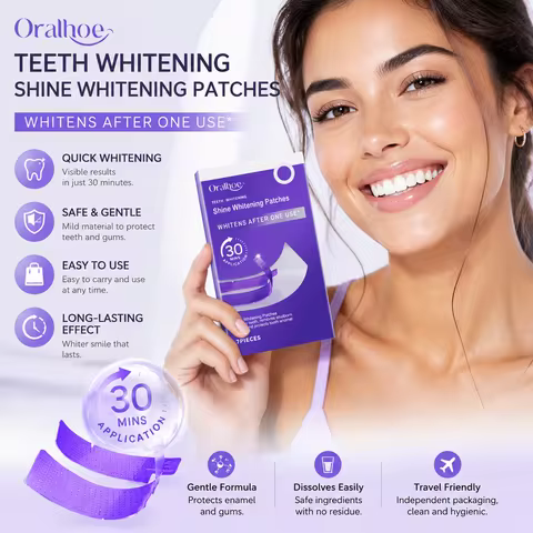 Purple Teeth Whitening Strips Remove Tooth Stains Protect Tooth Enamel Brighten Teeth Daily Oral Car