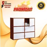 6 DOOR BOOKCASE / FILE CABINET (READYSTOCK)