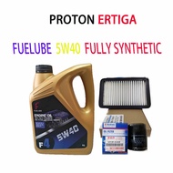PROTON SUZUKI  ERTIGA  OIL FILTER + AIR FILTER +  FUELUBE  5W40  FULLY SYNTHETIC ENGINE OIL