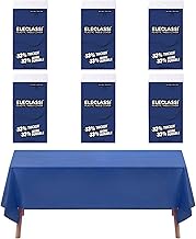 Eleclassi Navy Blue 6 Pack Premium Disposable Plastic Tablecloth 54 x 108 in - Plastic Table Cloth D