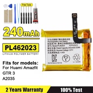 240mAh PL462023 Lithium Polymer Battery For Amazfit Gts 3 A2035 Smart Sports Watch Bateria + Free To