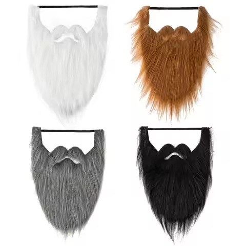652F 1/4Pcs Fake Beard Costume Halloween Mustache Costume Cosplay Costume Beard Festival Party Suppl