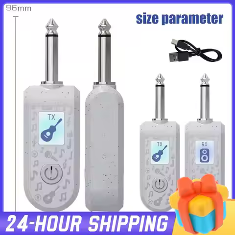 2.4G Wireless Guitar System Guitar Transmitter Receiver Set Rechargeable Audio Transmitter Receiver 