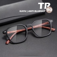 Men's Photochromic Anti-Radiation Wooden Plastic Myopia Glasses Wanita 75236