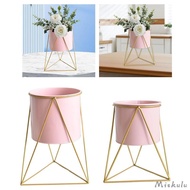 [Miskulu] Plant Holder Stand Flower Pot Decor ,Round ,Geometric Flower Pot Shelf Flower Basket for Home Living Room Patios