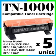 5 Units Compatible Laser Toner Cartridge TN1000 / TN-1000 For Brother HL-1110 / DCP-1510 / MFC-1810